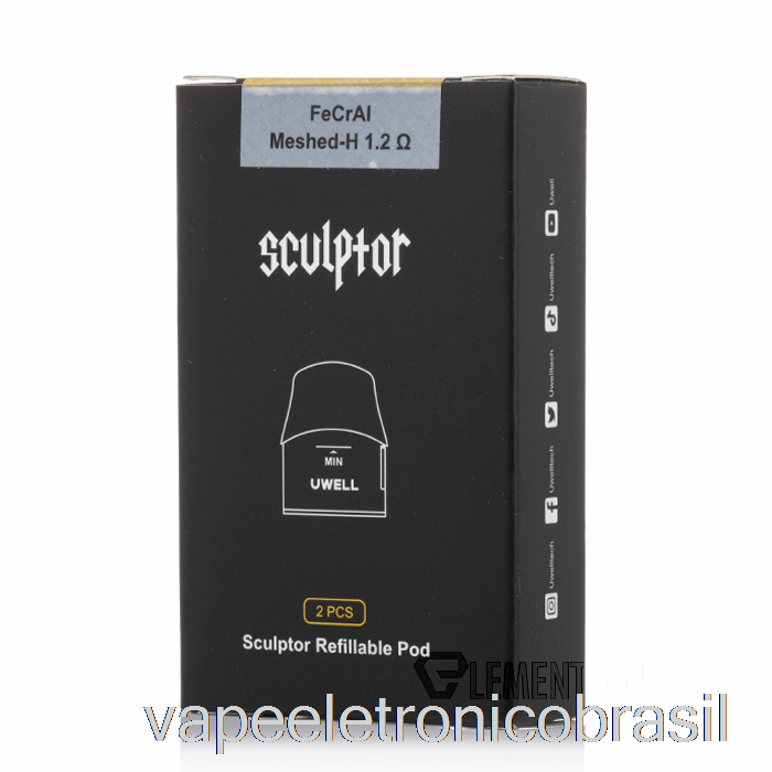 Vape Eletrônico Uwell Sculptor Cápsulas De Substituição 1,6ml Cápsulas Recarregáveis